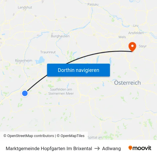 Marktgemeinde Hopfgarten Im Brixental to Adlwang map