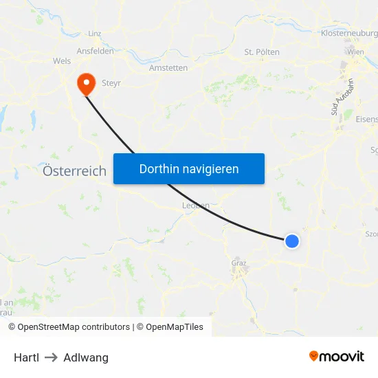 Hartl to Adlwang map