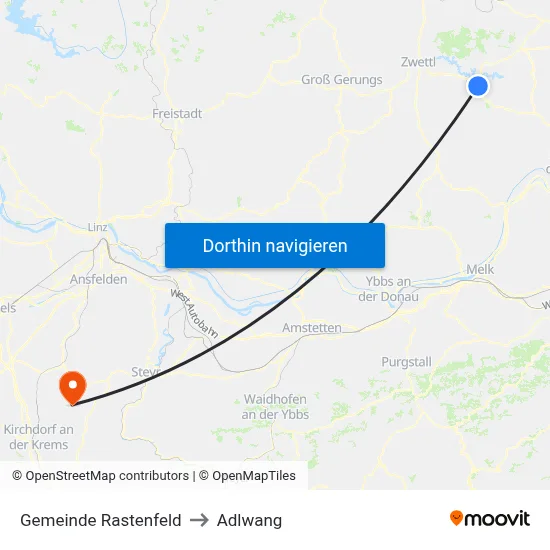 Gemeinde Rastenfeld to Adlwang map