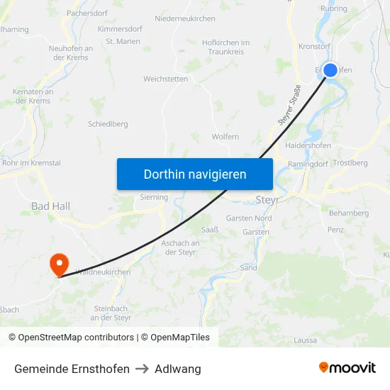 Gemeinde Ernsthofen to Adlwang map