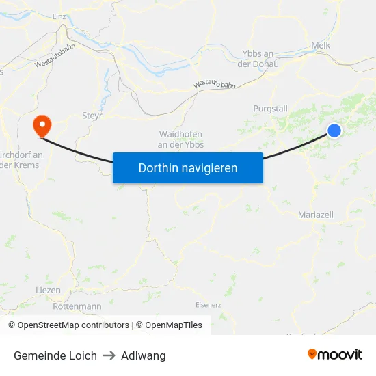 Gemeinde Loich to Adlwang map