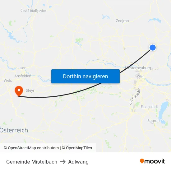 Gemeinde Mistelbach to Adlwang map