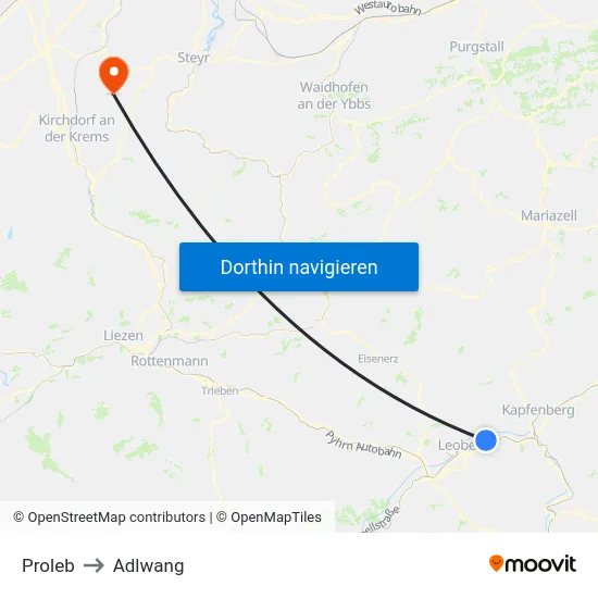 Proleb to Adlwang map