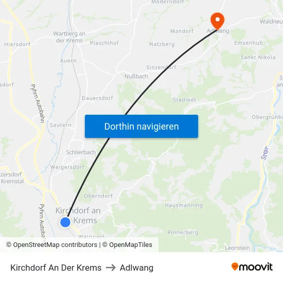 Kirchdorf An Der Krems to Adlwang map