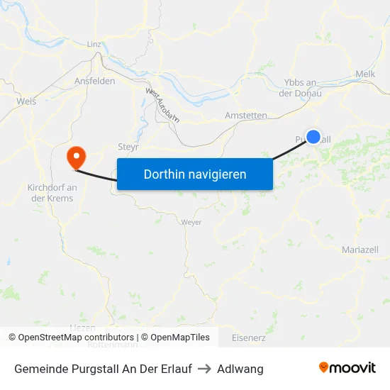 Gemeinde Purgstall An Der Erlauf to Adlwang map