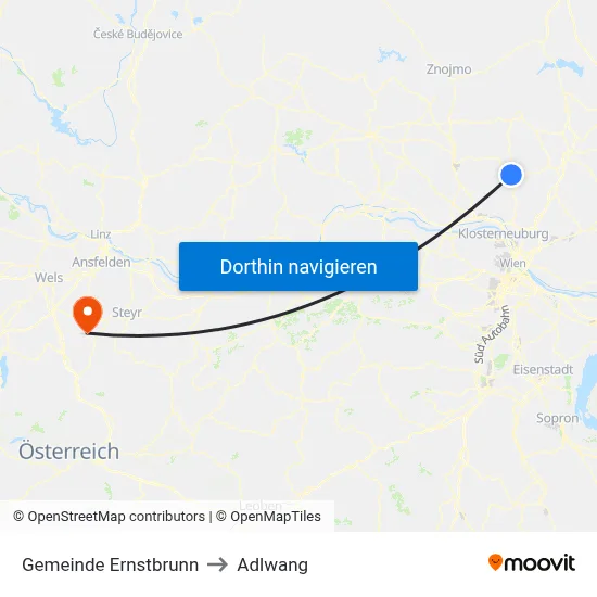 Gemeinde Ernstbrunn to Adlwang map