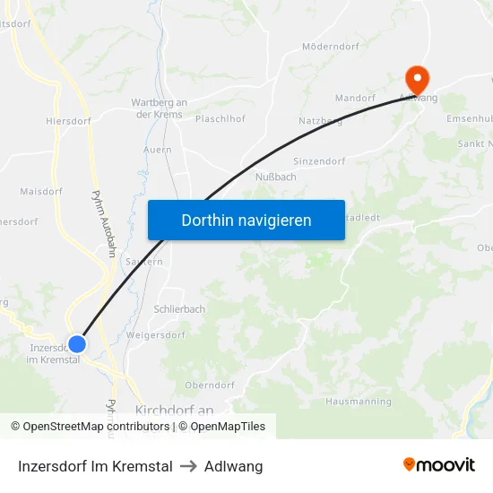 Inzersdorf Im Kremstal to Adlwang map