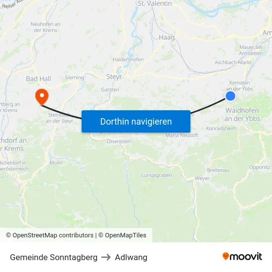 Gemeinde Sonntagberg to Adlwang map