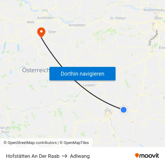 Hofstätten An Der Raab to Adlwang map