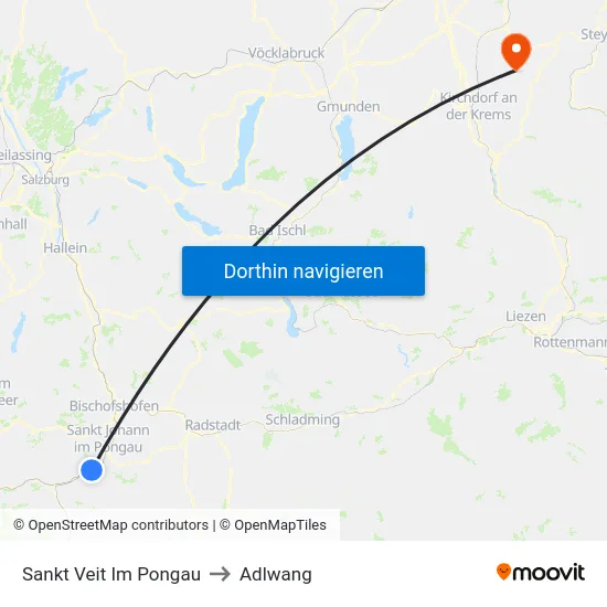 Sankt Veit Im Pongau to Adlwang map