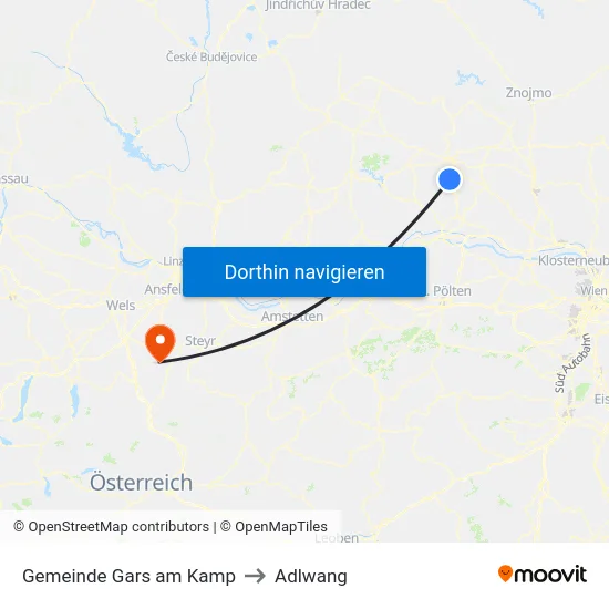 Gemeinde Gars am Kamp to Adlwang map