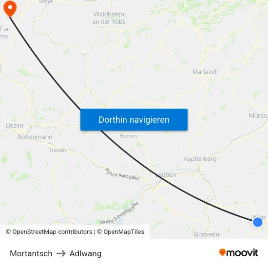 Mortantsch to Adlwang map