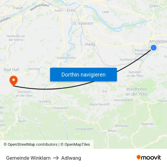 Gemeinde Winklarn to Adlwang map