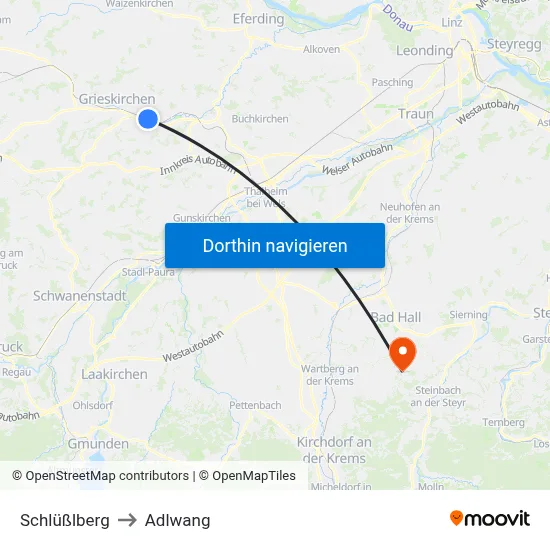 Schlüßlberg to Adlwang map