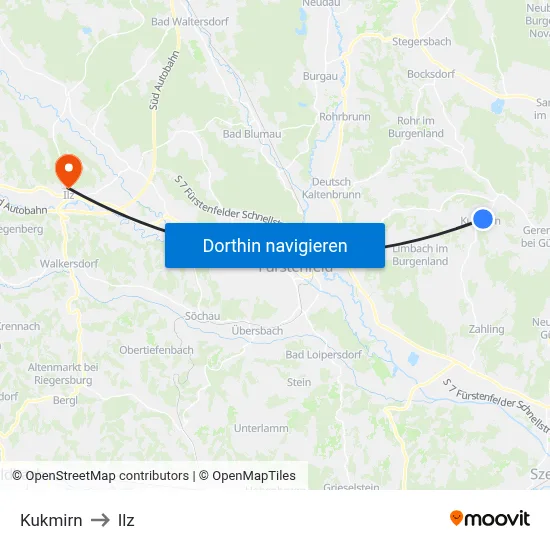 Kukmirn to Ilz map