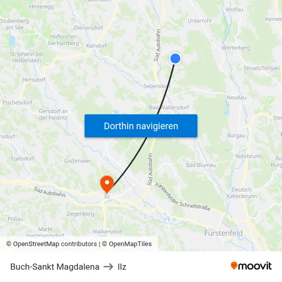 Buch-Sankt Magdalena to Ilz map
