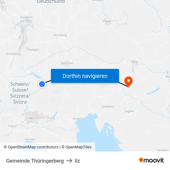 Gemeinde Thüringerberg to Ilz map
