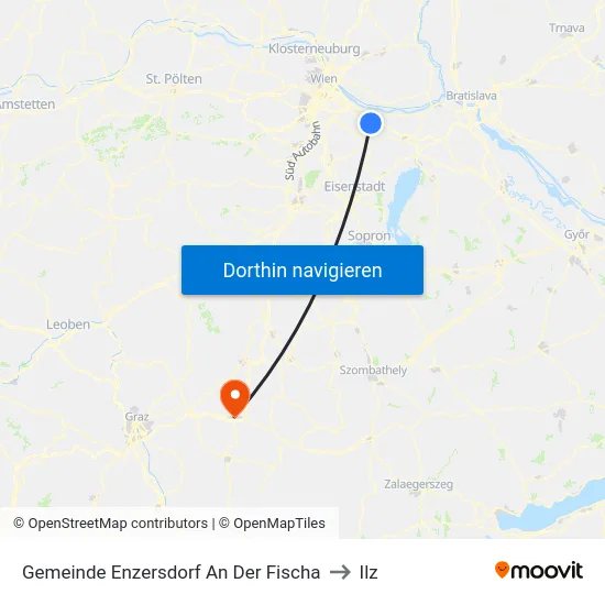 Gemeinde Enzersdorf An Der Fischa to Ilz map