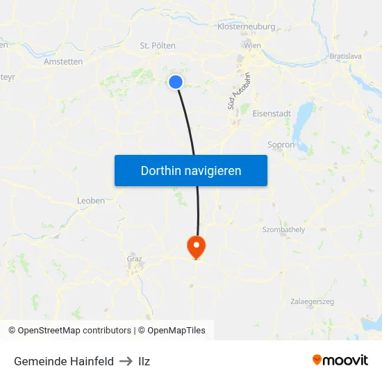 Gemeinde Hainfeld to Ilz map