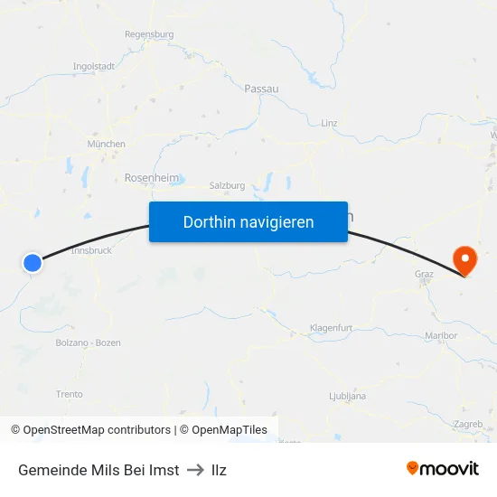 Gemeinde Mils Bei Imst to Ilz map
