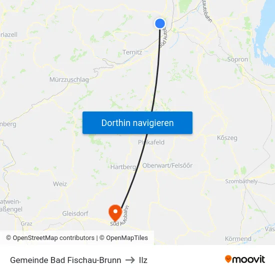 Gemeinde Bad Fischau-Brunn to Ilz map