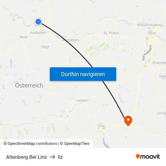 Altenberg Bei Linz to Ilz map