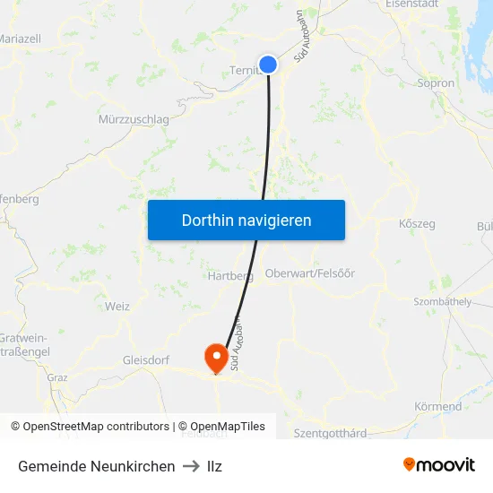 Gemeinde Neunkirchen to Ilz map