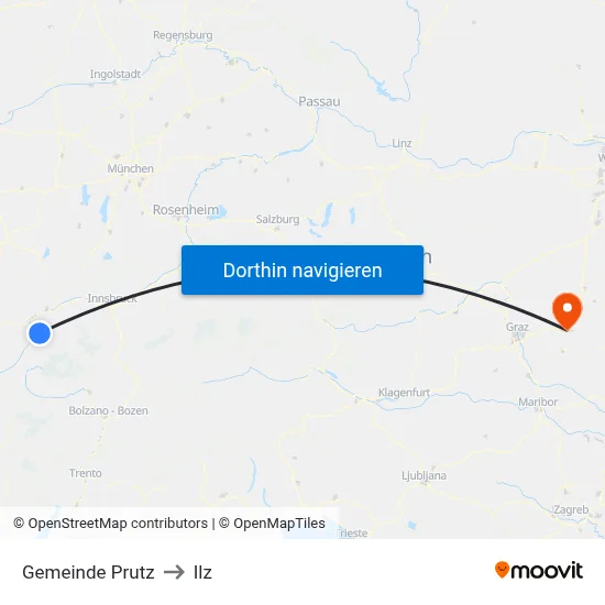 Gemeinde Prutz to Ilz map