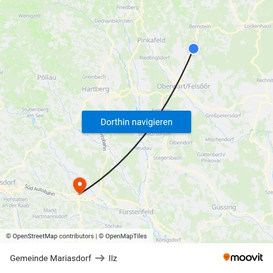 Gemeinde Mariasdorf to Ilz map