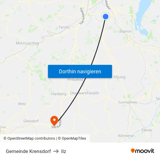 Gemeinde Krensdorf to Ilz map