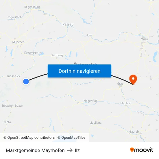 Marktgemeinde Mayrhofen to Ilz map