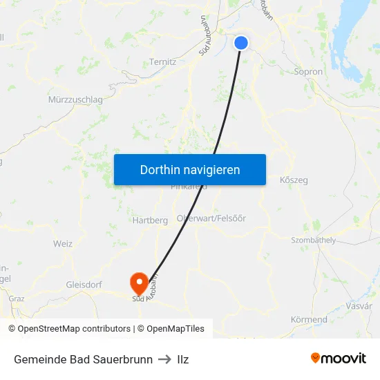 Gemeinde Bad Sauerbrunn to Ilz map