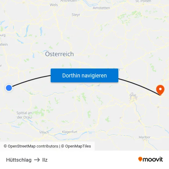 Hüttschlag to Ilz map