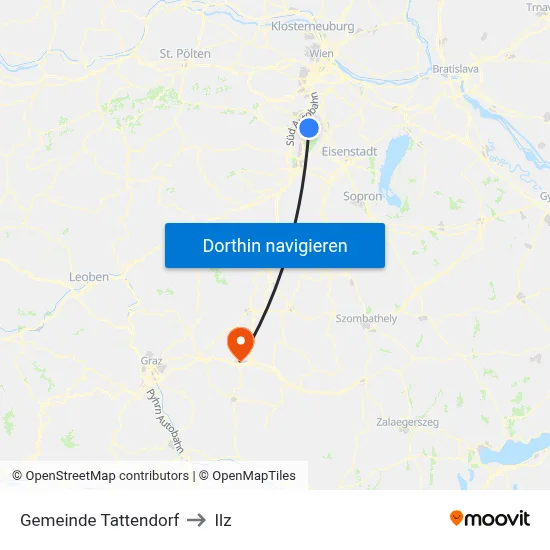 Gemeinde Tattendorf to Ilz map