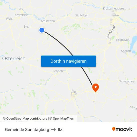 Gemeinde Sonntagberg to Ilz map