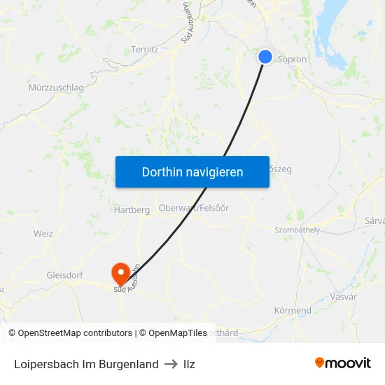 Loipersbach Im Burgenland to Ilz map