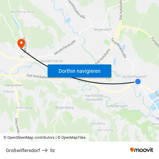 Großwilfersdorf to Ilz map