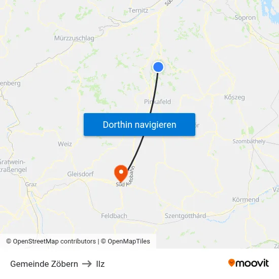 Gemeinde Zöbern to Ilz map