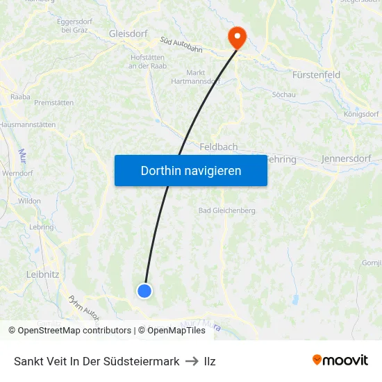 Sankt Veit In Der Südsteiermark to Ilz map
