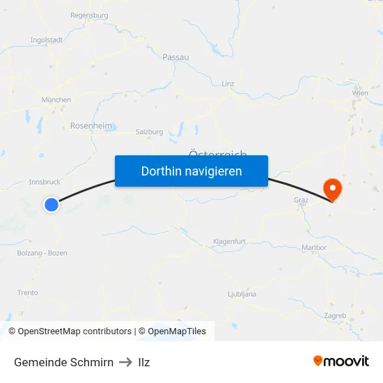 Gemeinde Schmirn to Ilz map