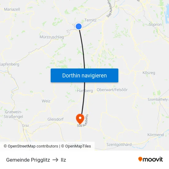 Gemeinde Prigglitz to Ilz map