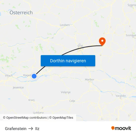 Grafenstein to Ilz map