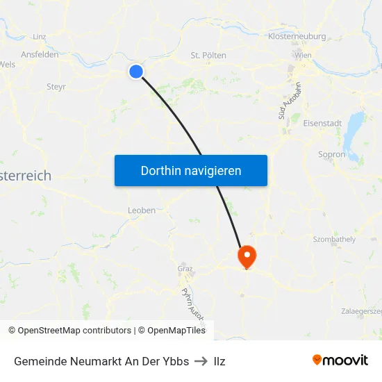 Gemeinde Neumarkt An Der Ybbs to Ilz map