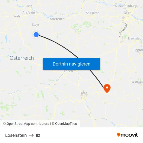 Losenstein to Ilz map