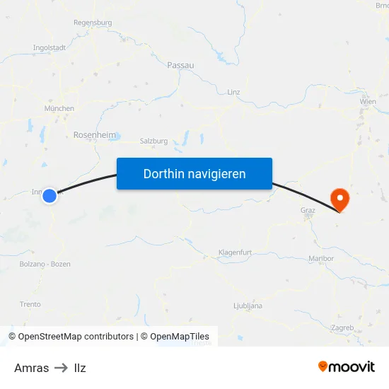 Amras to Ilz map