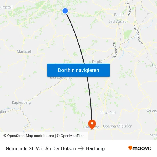 Gemeinde St. Veit An Der Gölsen to Hartberg map