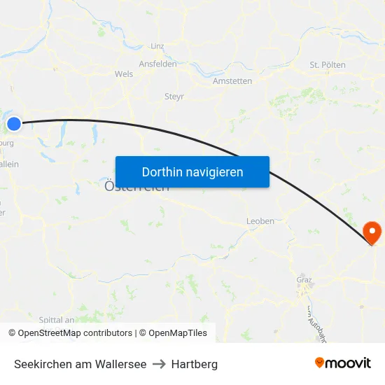 Seekirchen am Wallersee to Hartberg map