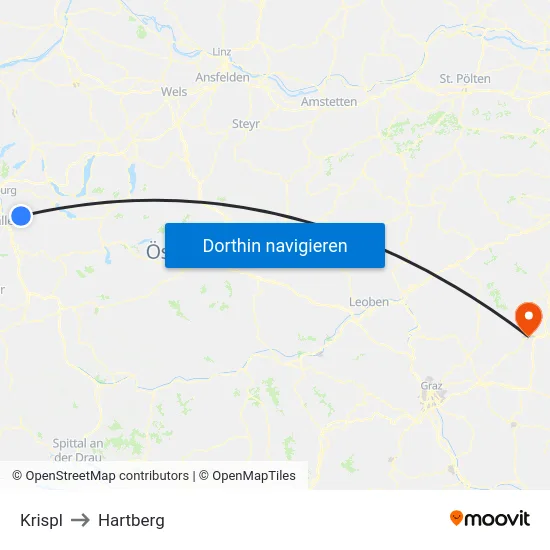 Krispl to Hartberg map