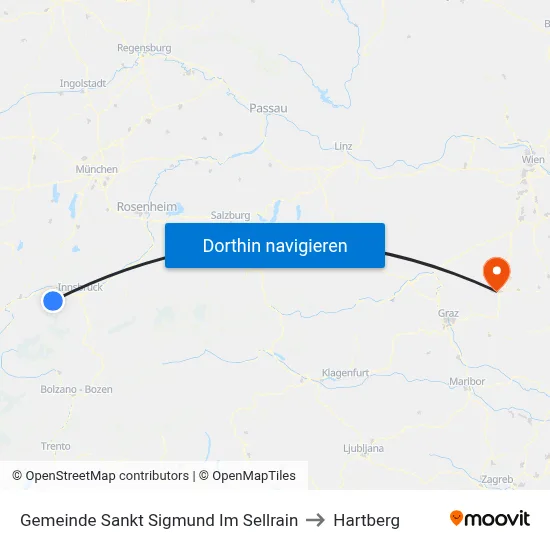Gemeinde Sankt Sigmund Im Sellrain to Hartberg map