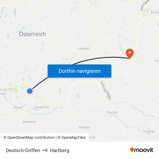 Deutsch-Griffen to Hartberg map
